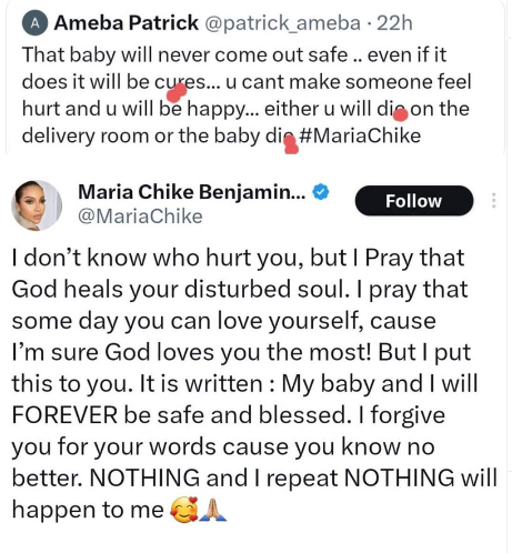 Maria Chike Replies Troll Who Rained Curses On Her After She Announced Her Pregnancy