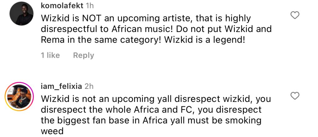 Outrage As Grammy Organisers Describes Wizkid And Rema As 'Up-And-Coming Artistes’