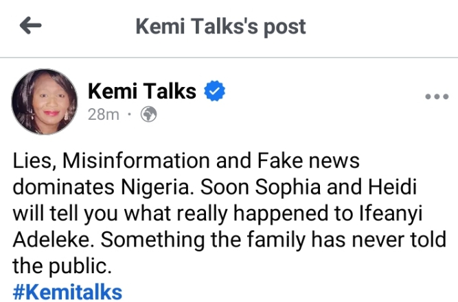 Sophia Momodu And Heidi Korth Will Tell Nigerians What Killed Ifeanyi Adeleke - Kemi Olunloyo