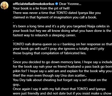 “Tonto Dikeh Never Dated Iyanya, You Got Pregnant For Your Friend’s Husband” – Stella Dimoko Slams Yvonne Nelson