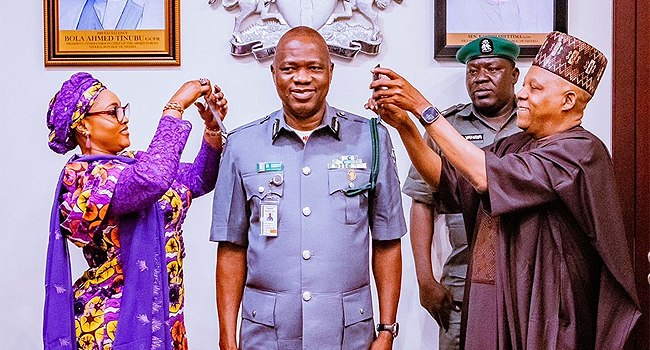 VP Kashim Shettima Decorates New Customs Boss, Adewale Adeniyi [Photos]