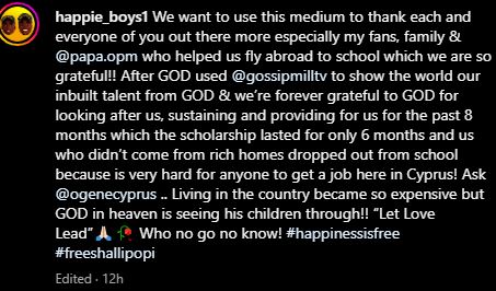 “We Dropped Out Of School” – Happie Boys Cries Out From Cyprus, Leaks Chat With Apostle Chibuzor