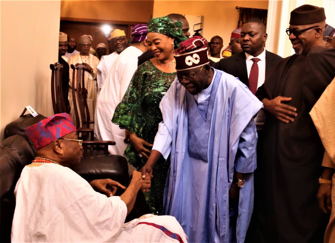 President Bola Tinubu with Awujale of Ijebu-ode & Paramount Ruler of Ijebuland, Oba Sikiru Adetona, during the President's visit to the top traditional ruler on Thursday