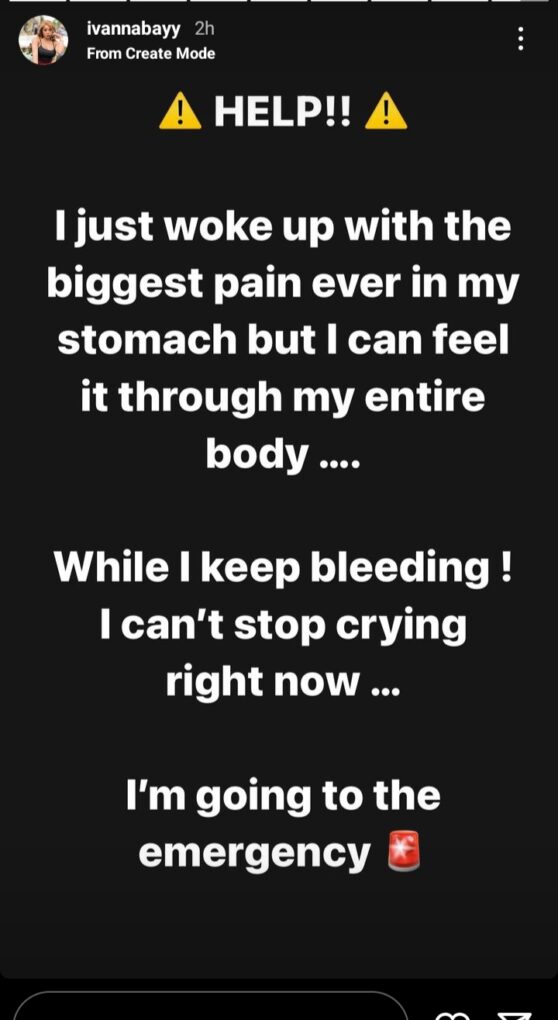 Davido’s Alleged Pregnant Side Chick, Ivanna Bay Cries For Help As She Bleeds