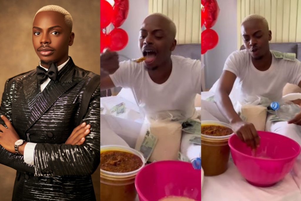 Enioluwa Delighted As Friends Surprises Him With Beans And Garri On His Birthday [Video]