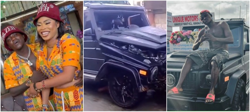 “I'm A Happy Woman” - Portable’s Wife Reacts As He Damages His New G-Wagon In Ghastly Accident