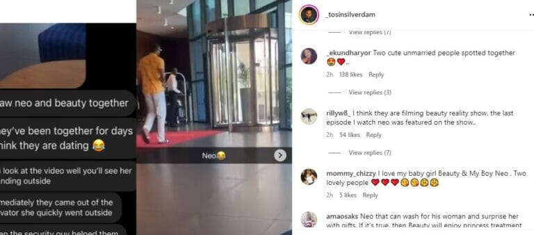 Neo Akpofure And Beauty Tukura Sparks Dating Rumor, Spotted Together In Hotel [Video]