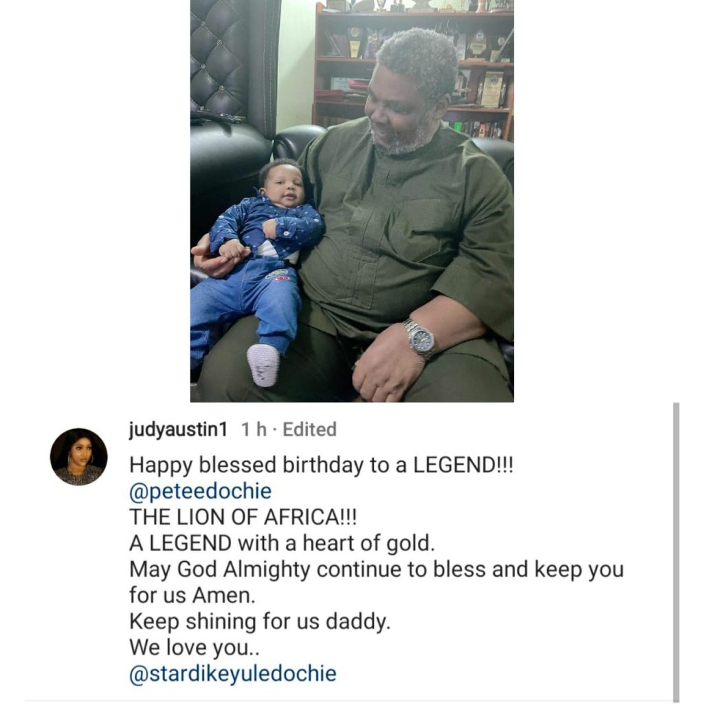 Judy Austin Deletes Birthday Post For Pete Edochie After He Expressed Love For May