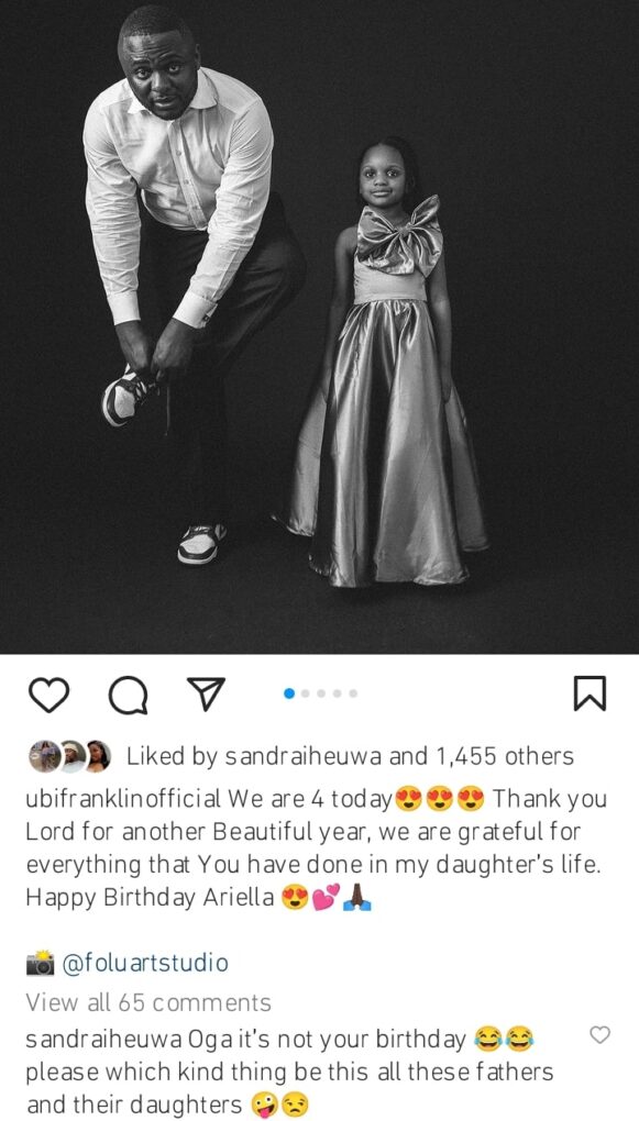 Sandra Iheuwa Taunts Ubi Franklin As He Celebrates Their Daughter's 4th Birthday