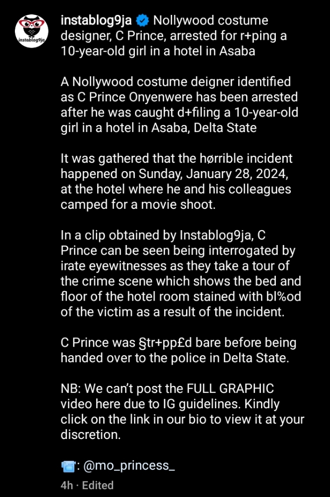 Prince Onyenwere Arrested For Allegedly Rαping 10-Year-Old Girl On Movie Set