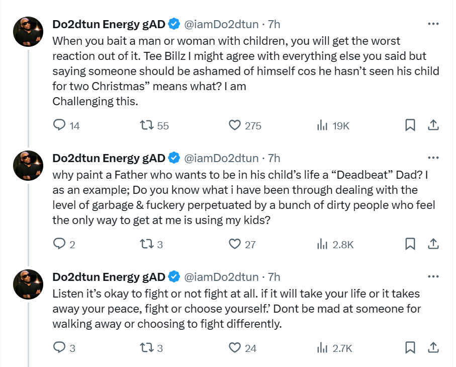 "Fighting Someone Using Kids Is Barbaric" - OAP Dotun Tackles Teebillz Over Feud With Davido