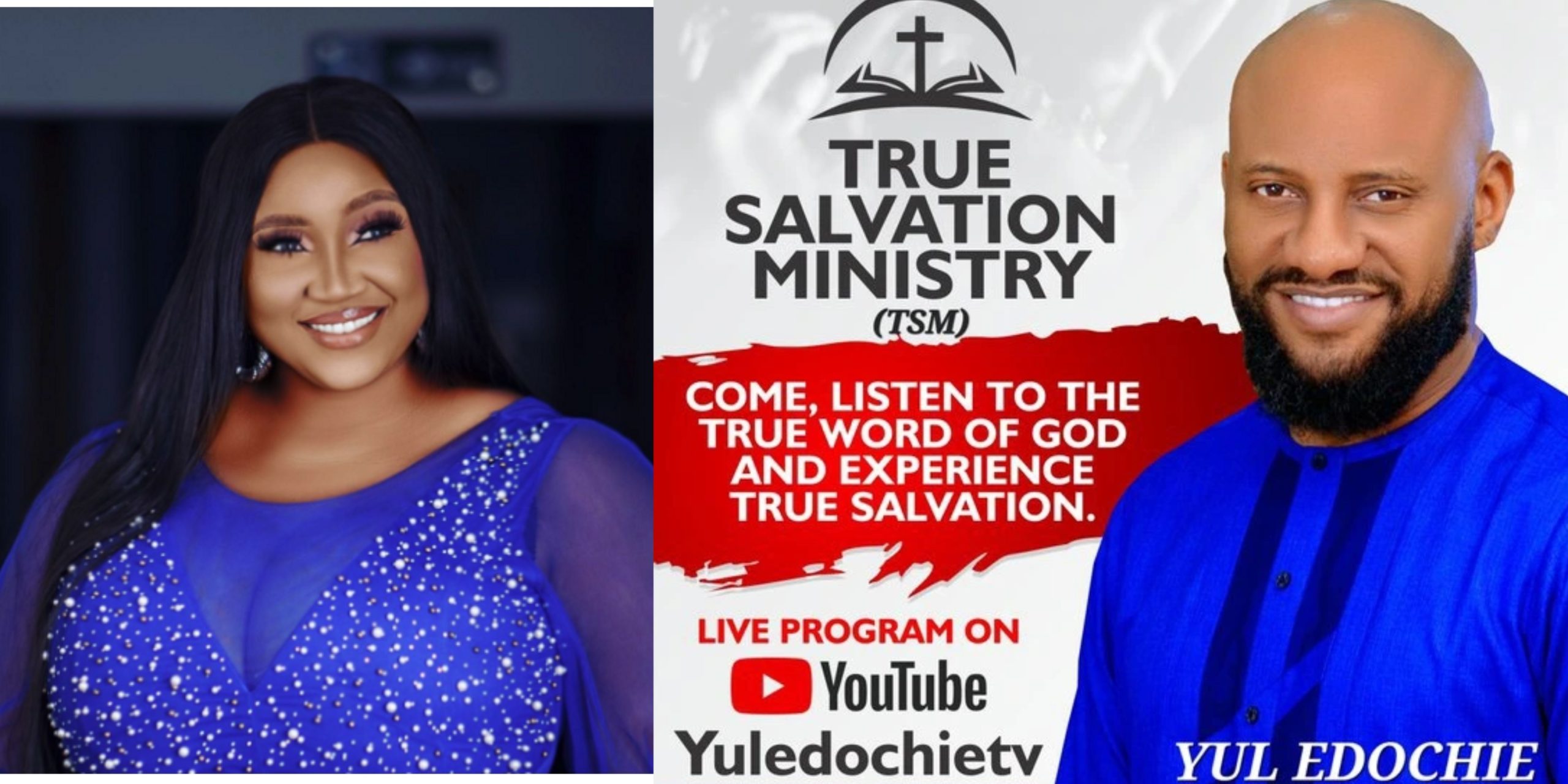 Reactions As Judy Austin Congratulates Yul Edochie For Launching His Own Ministry