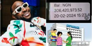 Davido Shares Screenshot As He Credits Foundation Account With N306m For Orphans