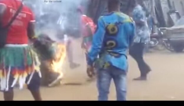 February 25, the Day Masquerade Burnt to Death in Anambra (Video)