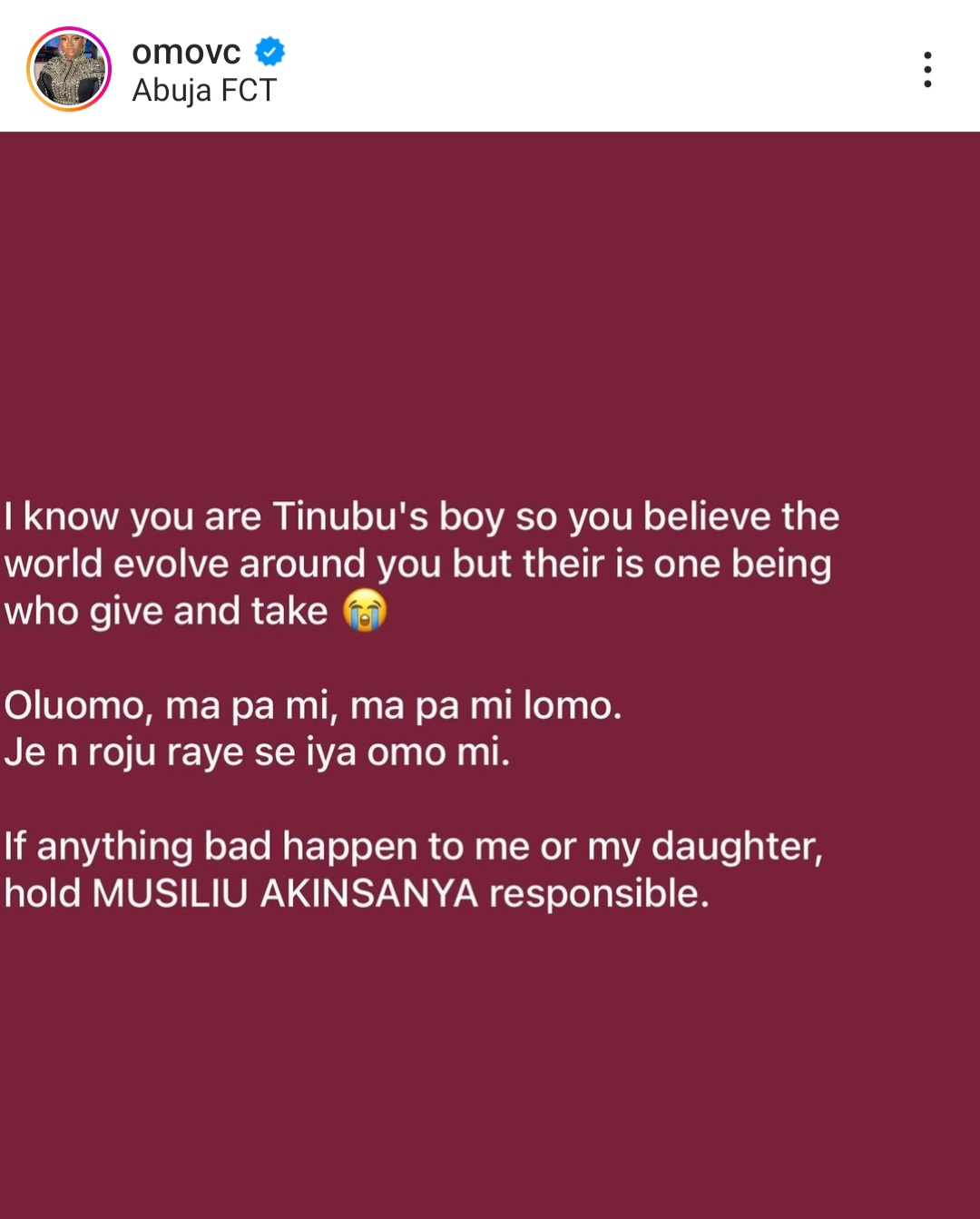 "I Know You're Tinubu’s Boy, Don't Kill Me Or My Daughter" - MC Oluomo's Baby Mama Cries Out