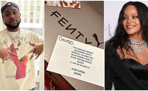 “Oshey Bad Gal Riri” – Davido Reacts As Rihanna Gifts Him Box Of Shoes