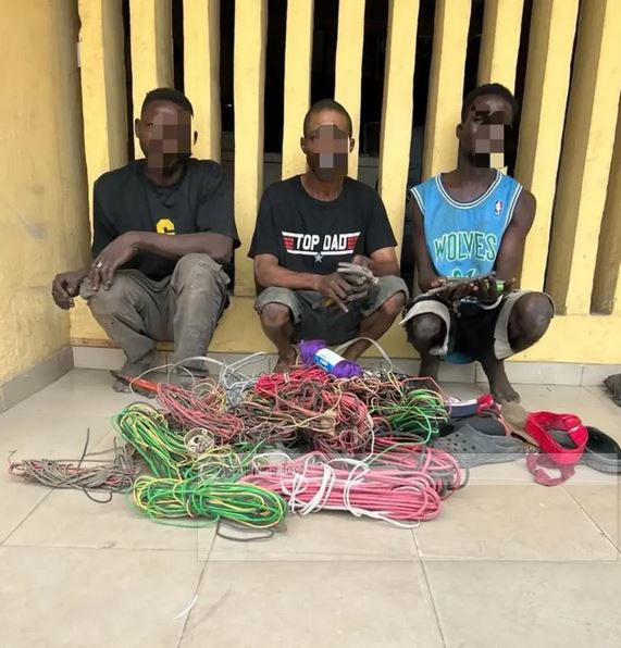 Police Arrest Three Suspected Cable Thieves In Lagos