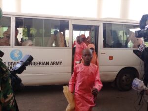137 Freed Kuriga Schoolchildren Arrive Kaduna Government House [Photos]