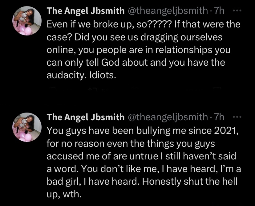 BBNaija Star, Angel Smith Lashes Out At Online Bullies Amidst Breakup Rumors With Soma