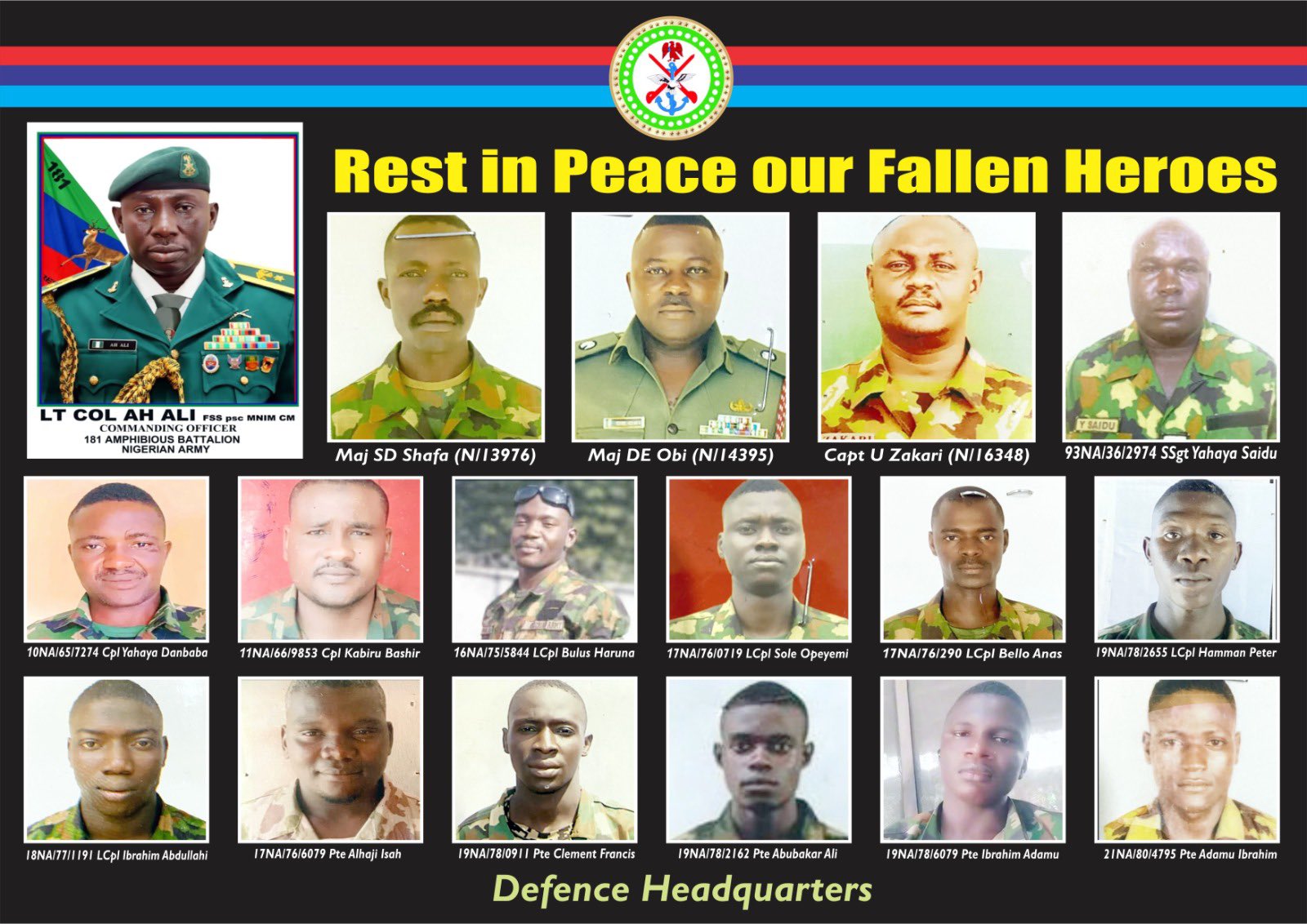 Nigerian Army Releases Names And Photos Of 17 Soldiers Killed In Delta Community 1