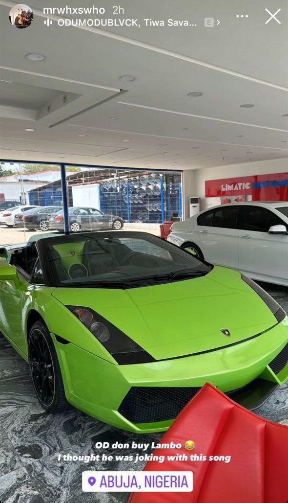 Odumodublvck Reportedly Acquires New Lamborghini Gallardo Worth N390 Million