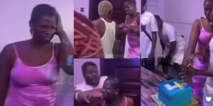 Drama as Nigerian Man Slaps Girlfriend Over Cake-cutting at Party (Video)