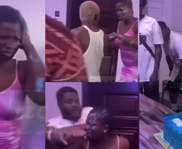 Drama as Nigerian Man Slaps Girlfriend Over Cake-cutting at Party (Video)