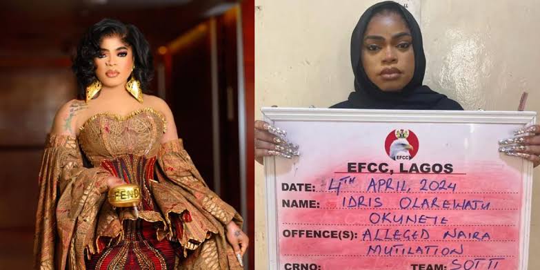 EFCC Parades Bobrisky After He Was Arrested Over Abuse Of Nigerian Naira [Photos]