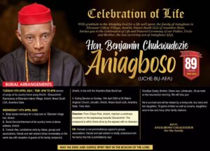 Nnewi South TC Chairman, Aniagboso Buries Dad in Compliance with Anambra Burial Law